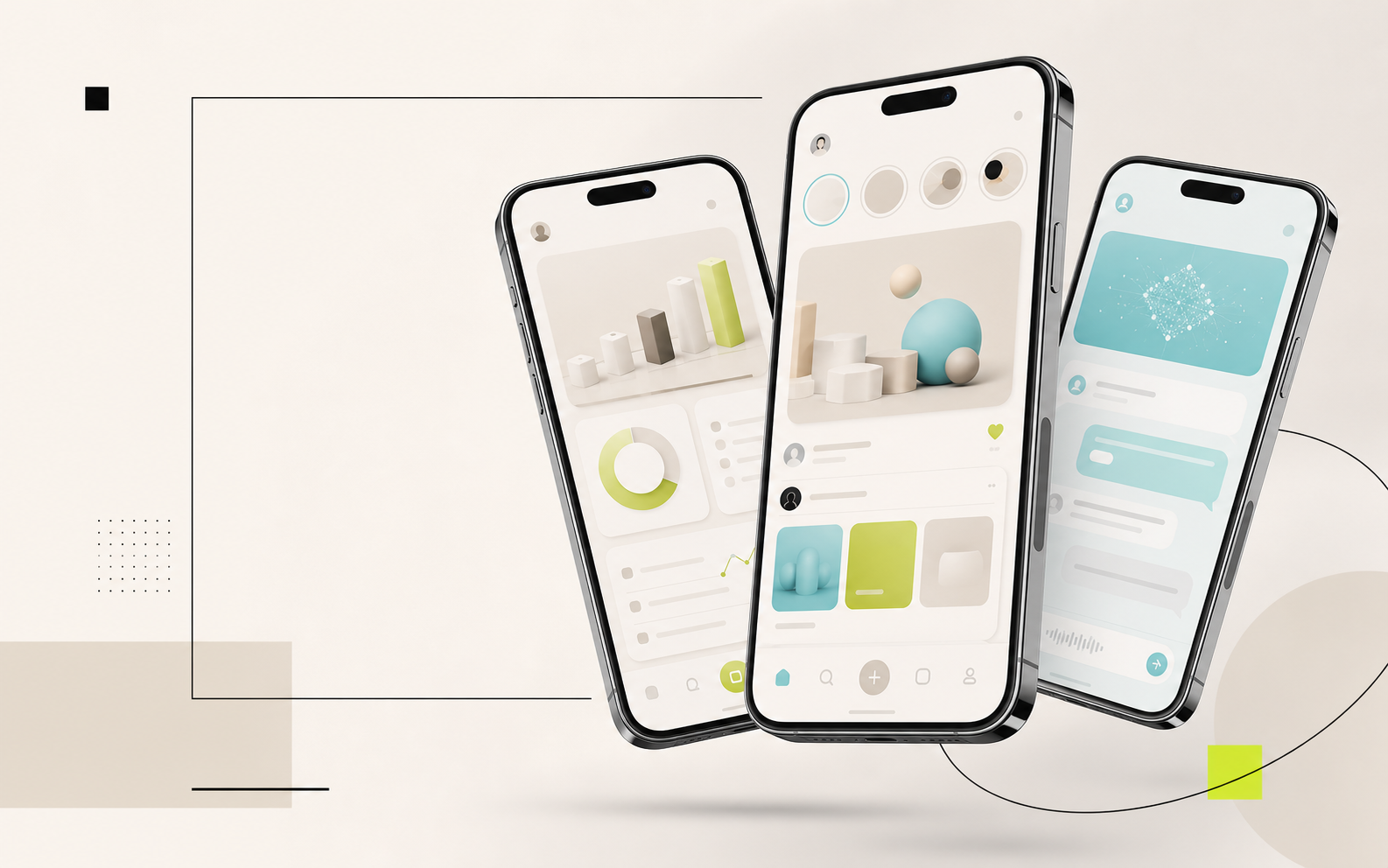 Premium mobile app interfaces for productivity, social, and AI tools
